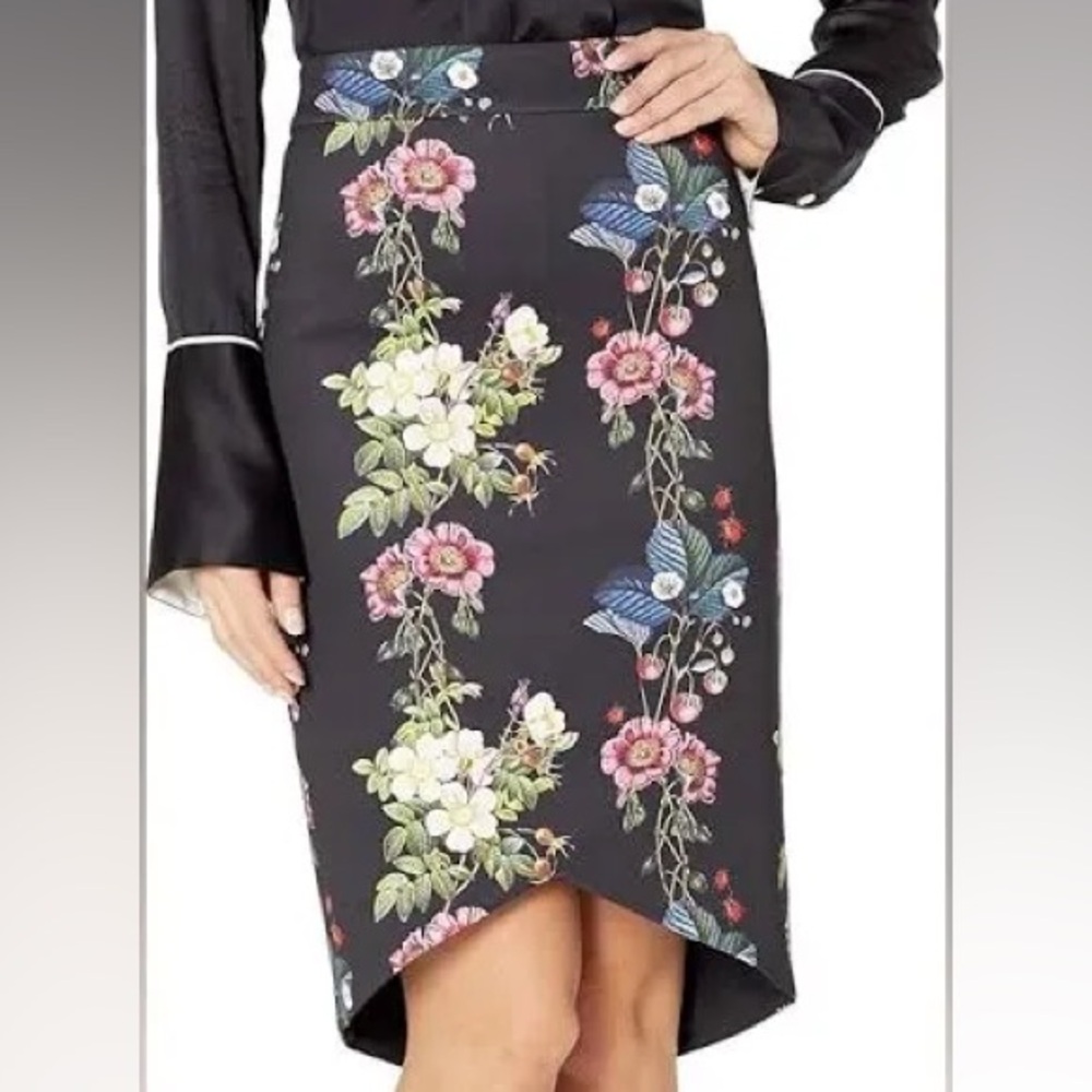 Ted Baker Ruella High to Low Floral Ladybug Pencil Skirt